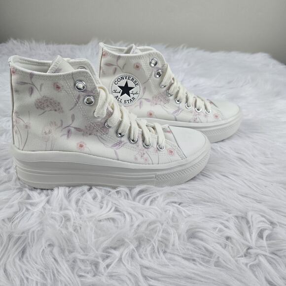 Converse Shoes - Converse All Star Move Hi Platform Women's Size 7 Floral Vintage White Egret